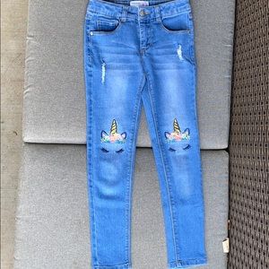 Kids unicorn jeans size 7